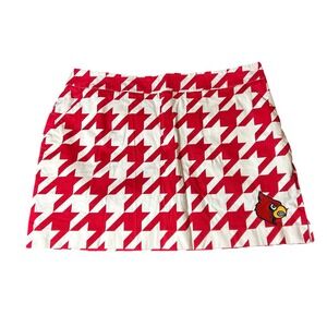 Loudmouth Golf Louisville Cardinals Skort Red White Houndstooth Womens 16